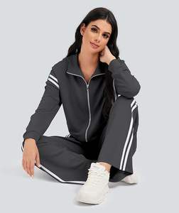 Conjunto Deportivo Casual para Mujer, Transpirable, Ligero, Ecológico, de Forro Polar, Chaqueta con Capucha y Pantalones con Cierre Completo para Otoño, OEM - Product Image 3