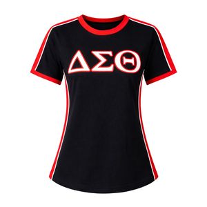 Chemise noire premium Delta Sigma Theta pour femmes, coupe confortable, vêtements de sororité grecque de haute qualité, tenue décontractée - Product Image 4
