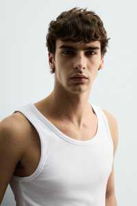<b>Men's</b> <b>White</b> Ribbed Cotton Breathable Muscle Fit <b>Tank</b> <b>Top</b> Sleeveless OEM Custom Logo Wholesale - Product Image 5