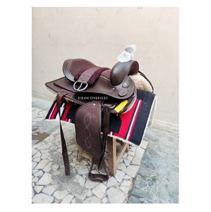 Ensemble de selle Western Barrel du fabricant direct en matériau synthétique Sangle de siège rembourrée souple Options multicolores pour l'équitation - Product Image 3