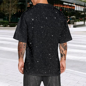 <b>Sparkly</b> Sequin Shirts for Men <b>Sparkly</b> Bling Tshirts Trendy Loose Casual Basic Tees Streetwear Baggy <b>Tops</b> - Product Image 3