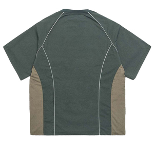 Custom Panel Piping Heavyweight Cotton T <b>Shirts</b> Men Oversized Streetwear Regular Fit Quick Dry Anti-Wrinkle Short Sleeve Bulk - Product Image 2