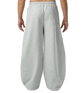 Women's Gray Wide Leg Baggy Sweatpants Mid Waist <b>Drawstring</b> Loose Fit Full Length Casual Cotton Pants Winter Wear <b>Trousers</b> - Product Image 3