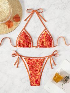 Women Fashion Floral Halter Bikini Set <b>Beach</b> Vacation Swimwear Bulk Order - Product Image 5