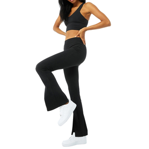 Pakistan Made Solid Women Yoga Set Eco-Friendly Breathable Spandex/Polyester 2-Piece Comfortable Affordable - Product Image 4