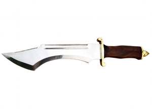 Outil utilitaire d'extérieur artisanal en acier inoxydable à haute teneur en carbone avec garde en laiton et manche en bois dur - Product Image 5