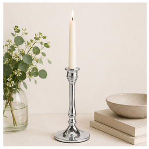 Handmade Luxury <b>Silver</b> Metal Taper Candle Holder Modern Minimalist Polished Aluminum <b>Candlestick</b> Stand for Wedding Centerpiece - Product Image 2