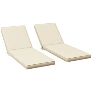 Cuscino Beige a Due Pezzi per Sedia da Terrazzo, Cuscino di Ricambio per Sedia Relax da Giardino, Solo Cuscini per Esterni - Product Image 5
