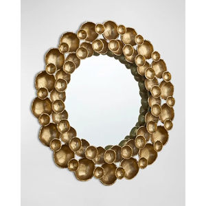 Espejo de Pared Redondo de Metal Hecho a Mano con Marco de Hojas Botánicas Plateadas, Espejo Decorativo Ornamental para el Hogar, Excelente Precio - Product Image 6