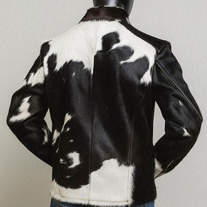 Veste en cuir de vachette à poils naturels pour homme et femme, style western authentique - Product Image 1