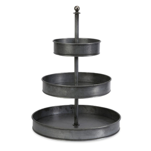 Rustic Farmhouse Decor 2 Tier Galvanized Metal Serving Tray Stand Durable Steel Round <b>Cupcake</b> Dessert Appetizer Display Platter - Product Image 5