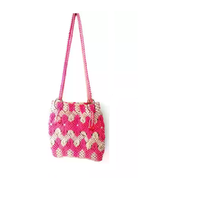 Sac de plage d'été uni en paille naturelle, style panier mignon en macramé, sac à main seau pour accessoires de mode