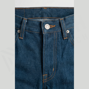 Jean en denim coupe droite délavé foncé pour homme, taille haute, coupe slim, en coton, style décontracté, pantalon d'automne - Product Image 4