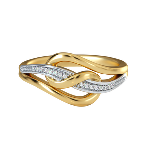 925 Sterling <b>Silver</b> Rose Gold Plated Twisted Wave Engagement <b>Ring</b> <b>Cubic</b> <b>Zirconia</b> Accents Pave Setting Modern Minimalist Trendy - Product Image 5