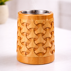 Quemador de Incienso de Madera de Teca Pulida de Primera Calidad, Estilo Indio, para Fragancia y Aromaterapia en el Hogar de Lujo - Product Image 1