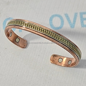 Pulsera de Terapia de Cobre Ecológica de Diseño Moderno de Rana Overseas Inc. con 6 Imanes para Aliviar la Inflamación y el Dolor Nervioso Específico - Product Image 1