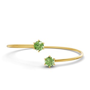 Brazalete Elora Flexi de oro blanco de 14 quilates con diamantes de laboratorio verde océano (1 quilate) Tw. Anillo de Compromiso y Boda Clásico de Lujo con Certificación GRA - Product Image 2