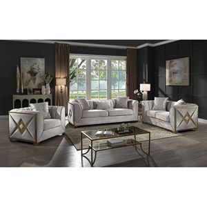 Velencia Set da soggiorno moderno crema 3 pezzi - Product Image 1