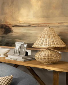 Elegant Rattan Table Lamp Stylish <b>Lighting</b> Decor For Living Room And Bedroom Natural Handmade Lamp For Cozy Home Styling - Product Image 6