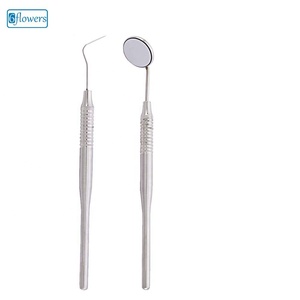 Explorador Dental y Espejo Bucal de Alta Calidad para Tratamiento Dental con Mango Serrillado Sólido, Certificado CE ISO 13485 Clase I - Product Image 1