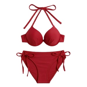 Conjunto de Bikini de Cintura Alta a la Moda para Mujer, Traje de Baño Sexy Estampado de Verano, Ropa de Playa Cómoda de 2 Piezas Hecha de Spandex/Nailon - Product Image 1