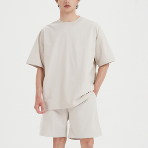Ensemble T-shirt et short deux pièces personnalisé pour homme, best-seller, polyester/coton, respirant, décontracté pour l'été - Product Image 5