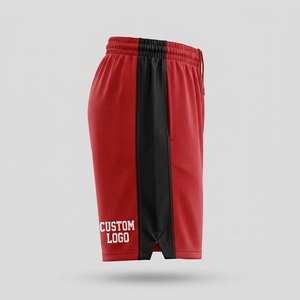 New Style <b>Men's</b> 100% Polyester Mesh <b>Shorts</b> Color Block <b>Elastic</b> <b>Waistband</b> Tapped Knee Length Side Slit <b>Men</b> Basketball Wear - Product Image 2