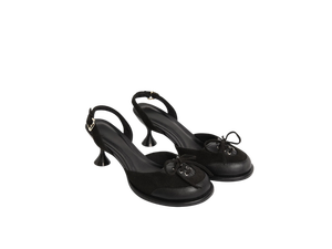Escarpins Mary Jane en PU avec fermeture à lacets, bout fermé, talon chaton, bride arrière, confortables, doublure en PU, semelle extérieure en PU, pour automne et été - Product Image 3