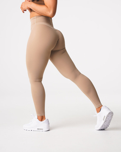 Leggings respirants personnalisés couleur latte, doux, soyeux et onctueux, taille haute, nouveaux et tendance, pour le sport et la gym, pour femmes, OEM - Product Image 4