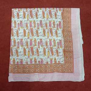 Handcrafted High-Grade Block-Printed Cotton <b>Sarong</b> Summer Beach Cover-Up Dupatta Wrap Soft Breathable Scarf Gift Unisex - Product Image 3