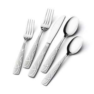 Juego de Cubiertos de Acero Inoxidable Contemporáneo, Vajilla Premium, Cuchara, Tenedor, Cuchillo, Acabado Espejo, Ecológico, de Lujo - Product Image 1