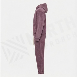 Nouveau design – Survêtement décontracté à capuche pour homme, effet délavé et vieilli, style sportswear, service OEM, couleur personnalisable - Product Image 3