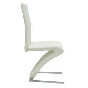 Ensemble de 2 chaises de salle à manger en similicuir blanc, design standard et durable - Product Image 5