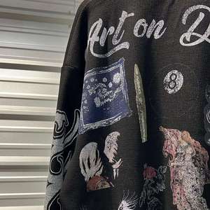 Camiseta Gráfica de Manga Larga de Algodón Pesado con Cuello Redondo y Remaches, Tejido Waffle Clásico, Calidad Premium, Personalizada, Estilo Boxy, Impresión DTG - Product Image 4