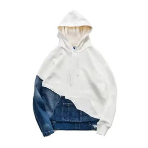 Nouvelle veste en jean pour homme, tendance, polyester/coton, thermique, respirante, hiver, à capuche, design patchwork - Product Image 5