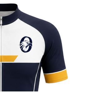 Men's Navy White Yellow Zipper Sublimation Print <b>Cycling</b> Jersey Short Sleeve Bicycle Racing Shirt Outdoor Sports Wear - Product Image 5