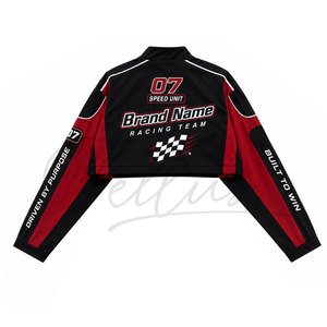 ชุดเซ็ตเสื้อแจ็คเก็ตครอปและกางเกงขาสั้นสำหรับผู้หญิง รุ่น Windbreaker Cropprd Racing เหมาะสำหรับฤดูร้อน - Product Image 5