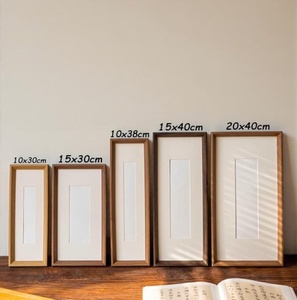 Photobooth <b>Frame</b> for Photo Strip Prints: Elongated Solid <b>Wood</b> <b>Picture</b> <b>Frame</b> with Coloured Mount, Ready to Hang for photoautomat - Product Image 2