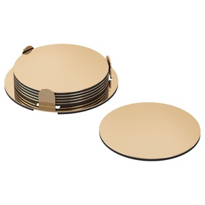 Ensemble de sous-verres modernes en métal martelé, sous-verres ronds en acier inoxydable avec finition laiton doré pour la décoration de tables d'hôtels, bars et restaurants - Product Image 3