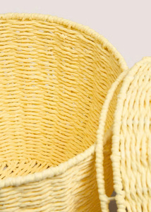 ตะกร้าสานทรงมะนาวทำมือตะกร้าใส่น้ำผักตบชวาสีเหลือง - Product Image 4