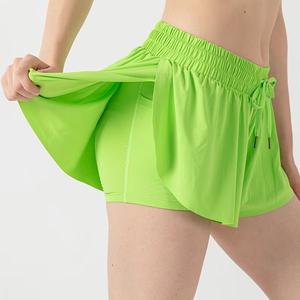 Shorts Deportivos Sin Costuras para Mujer |   Pantalones Cortos Deportivos Transpirables con Botones y Lazo, Ecológicos, Antiarrugas, de Secado Rápido y Ajuste Ceñido - Product Image 5