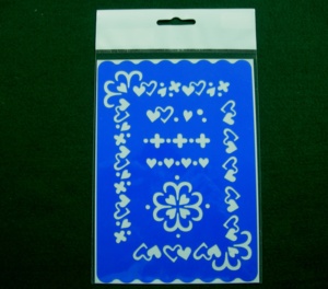 Pochoirs artistiques HC0123 |   Pochoir en plastique bleu en forme de poisson avec motif marin pour les arts et l'artisanat - Product Image 4