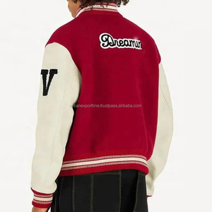 เสื้อแจ็กเก็ตหนังแท้สำหรับผู้ชายเสื้อแจ็กเก็ตมหาวิทยาลัยแบบสั่งทำ - Product Image 2