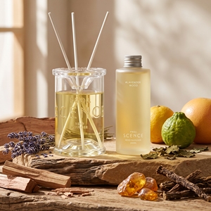Diffuseur de parfum liquide écologique en verre personnalisé avec marque, diffuseur à bâtonnets # LAVENDER WOOD en forme de colonne, utilisation d'un mois - Product Image 5