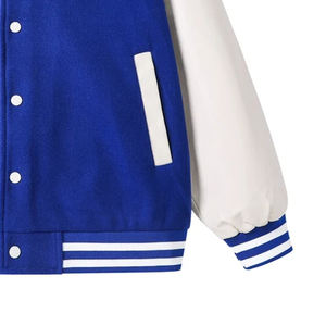 Chaqueta Varsity de Béisbol Personalizada para Hombre, 100% Lana, Cuero y Lona, Decoración Bordada, Resistente al Viento, para Invierno - Product Image 5