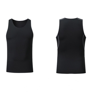T-shirt de sport slim fit pour homme, t-shirt de compression sportive, absorbant la transpiration, 95% coton, logo imprimé personnalisé, entraînement musculaire en salle de sport - Product Image 3