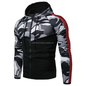 Sweat à capuche d'hiver pour homme, color block, séchage rapide, veste de sport décontractée, manteau athlétique streetwear OEM/ODM - Product Image 5