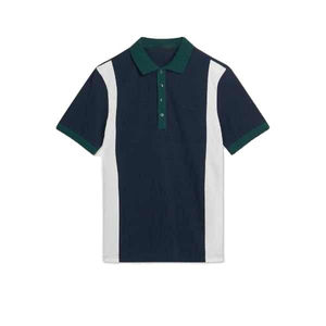 Camisa de Punto para Hombre, Manga Corta, Color Sólido, Estampado Digital, Cuello Clásico, Corte Regular, Informal, Blanca, Transpirable, Tejido Piqué - Product Image 3