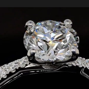 Anillo de compromiso de oro rosa de 14 quilates con diamante ovalado de 1.0 quilates cultivado en laboratorio, estilo solitario cruzado, para mujer, regalo romántico - Product Image 2