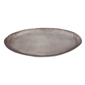 Produit décoratif moderne le plus vendu Plateau de forme ovale en aluminium Texture nickel noir Produit fait main en vrac - Product Image 1